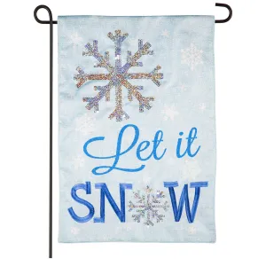 Let It Snow Garden Shimmer Linen Flag,14ml9393bl