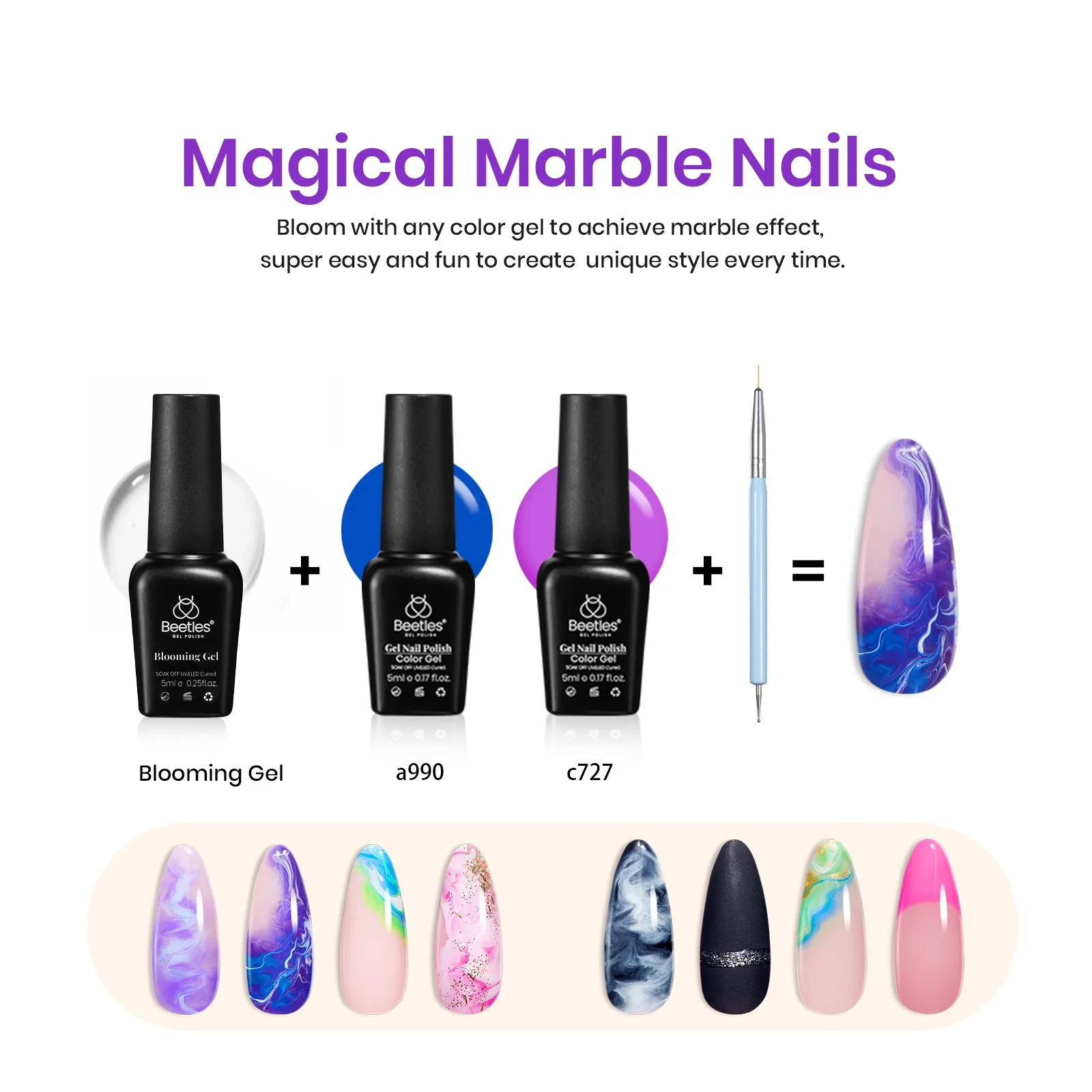 Light-years Away - 20 Gel Colors Set with Blooming Gel Top and Base Coat (5ml/Each)