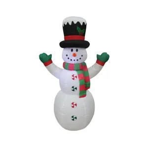 Lighted Snow Man Yard Inflatable, 49"