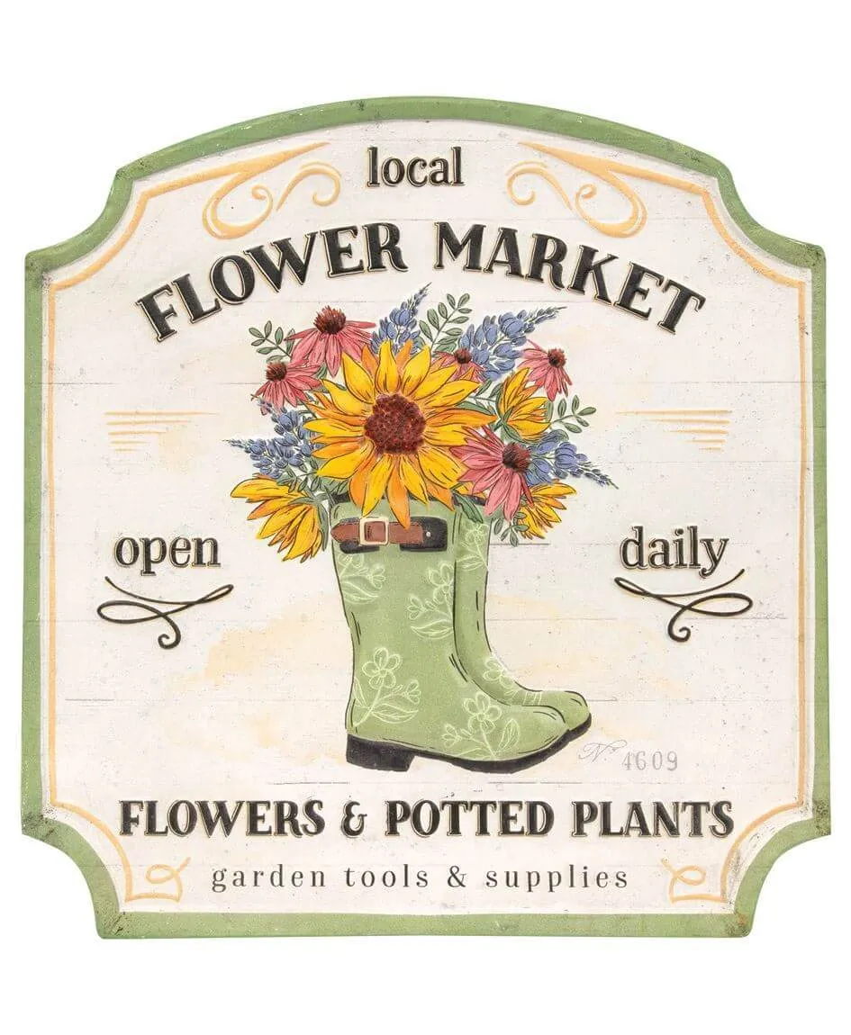 Local Flower Market Sign