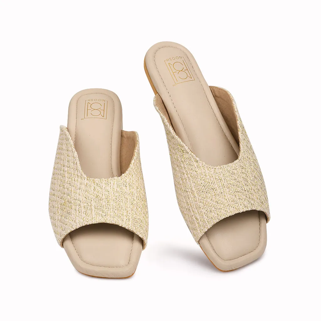 Loom - Golden Weave Peep Toe Slippers