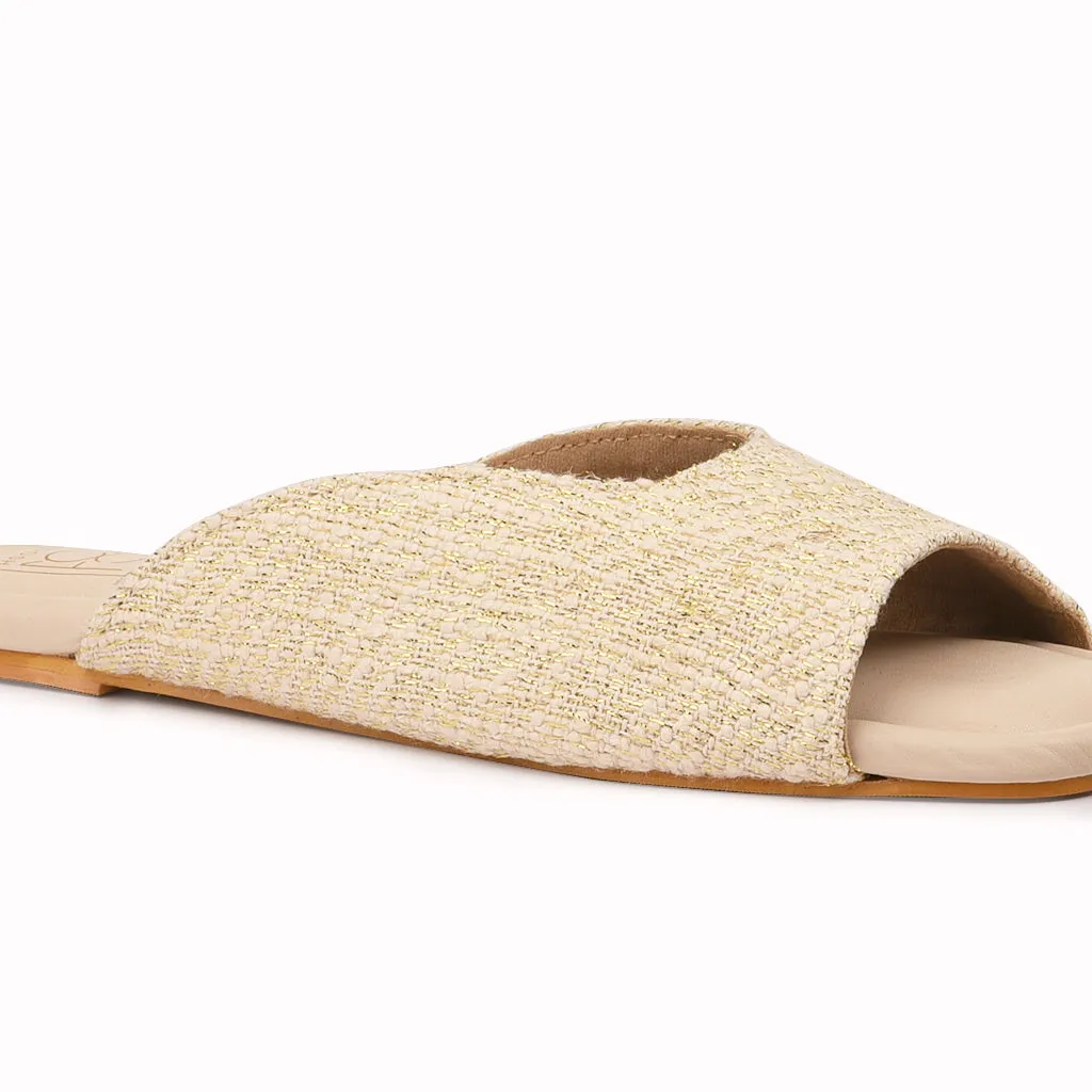 Loom - Golden Weave Peep Toe Slippers