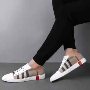 Low top leather sneakers for men