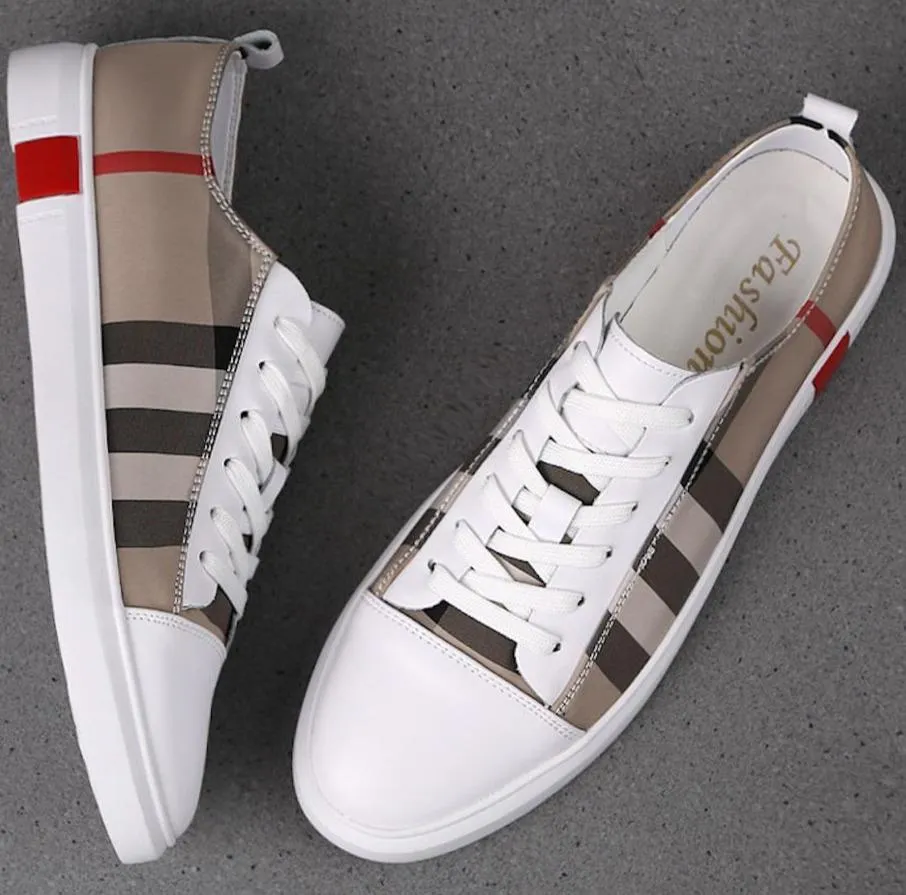 Low top leather sneakers for men