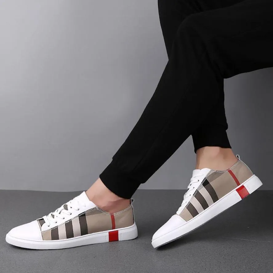 Low top leather sneakers for men