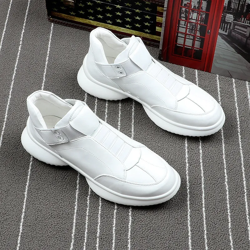 Luxury Brand Men Fashion Casual Boots Spring Autumn Men Sneakers High Top Blue Men Slip on Men Shoes
