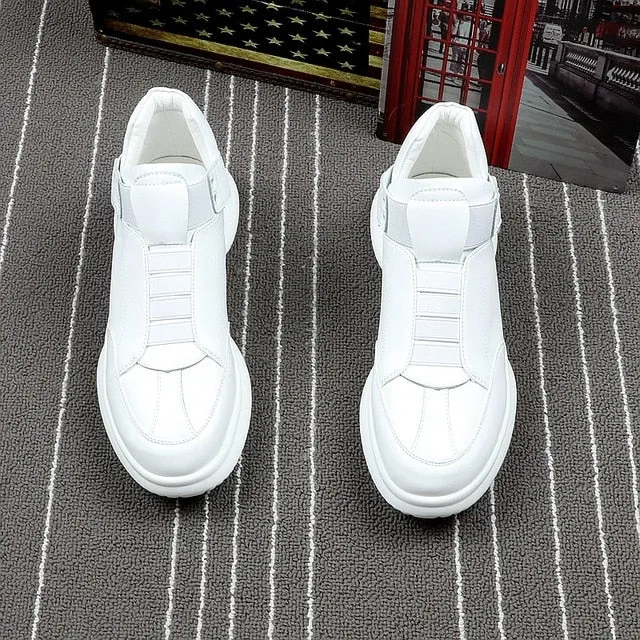 Luxury Brand Men Fashion Casual Boots Spring Autumn Men Sneakers High Top Blue Men Slip on Men Shoes