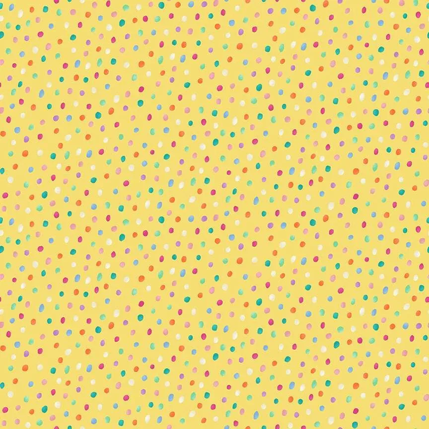 Makower Hello Spring | Spots | Yellow