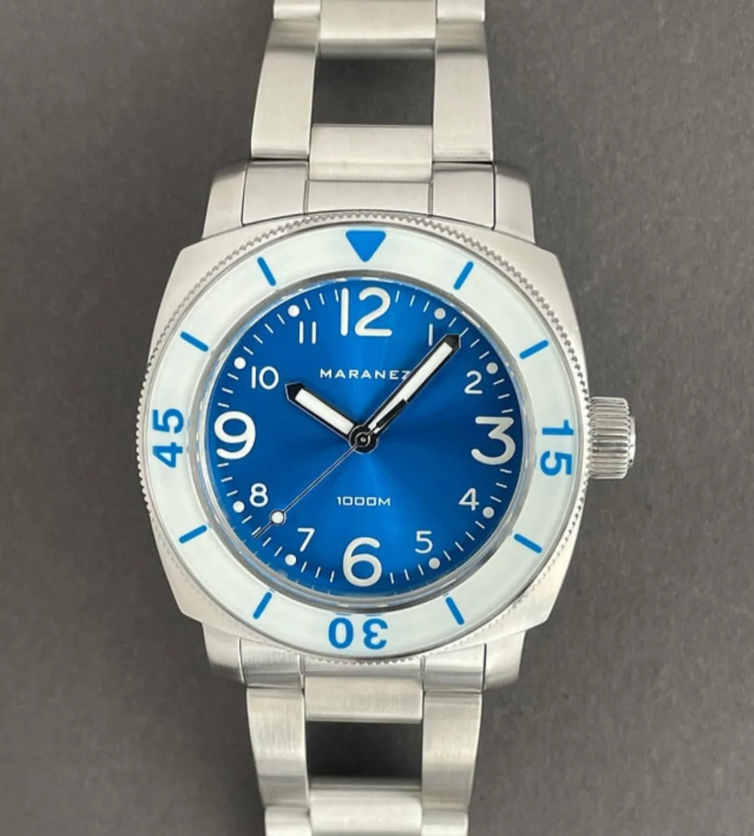 Maranez Racha  1000m Miyota 9015 Diver Watch Blue Sunray