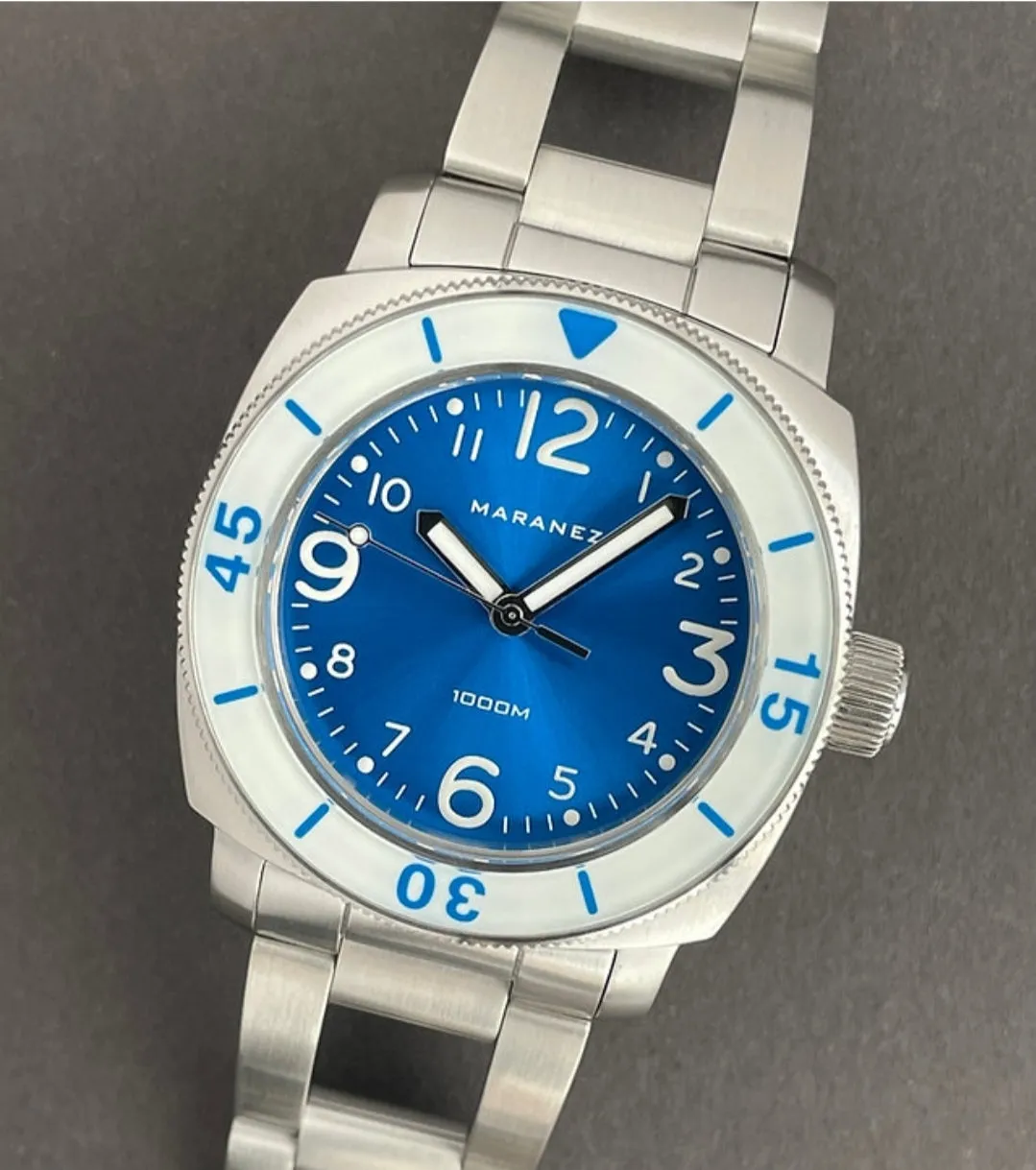 Maranez Racha  1000m Miyota 9015 Diver Watch Blue Sunray
