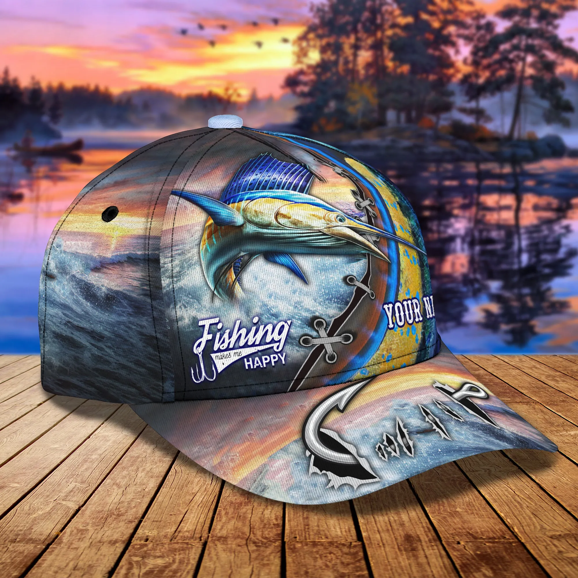 Marlin Fishing - Personalized Name Cap 30 - Nvc97