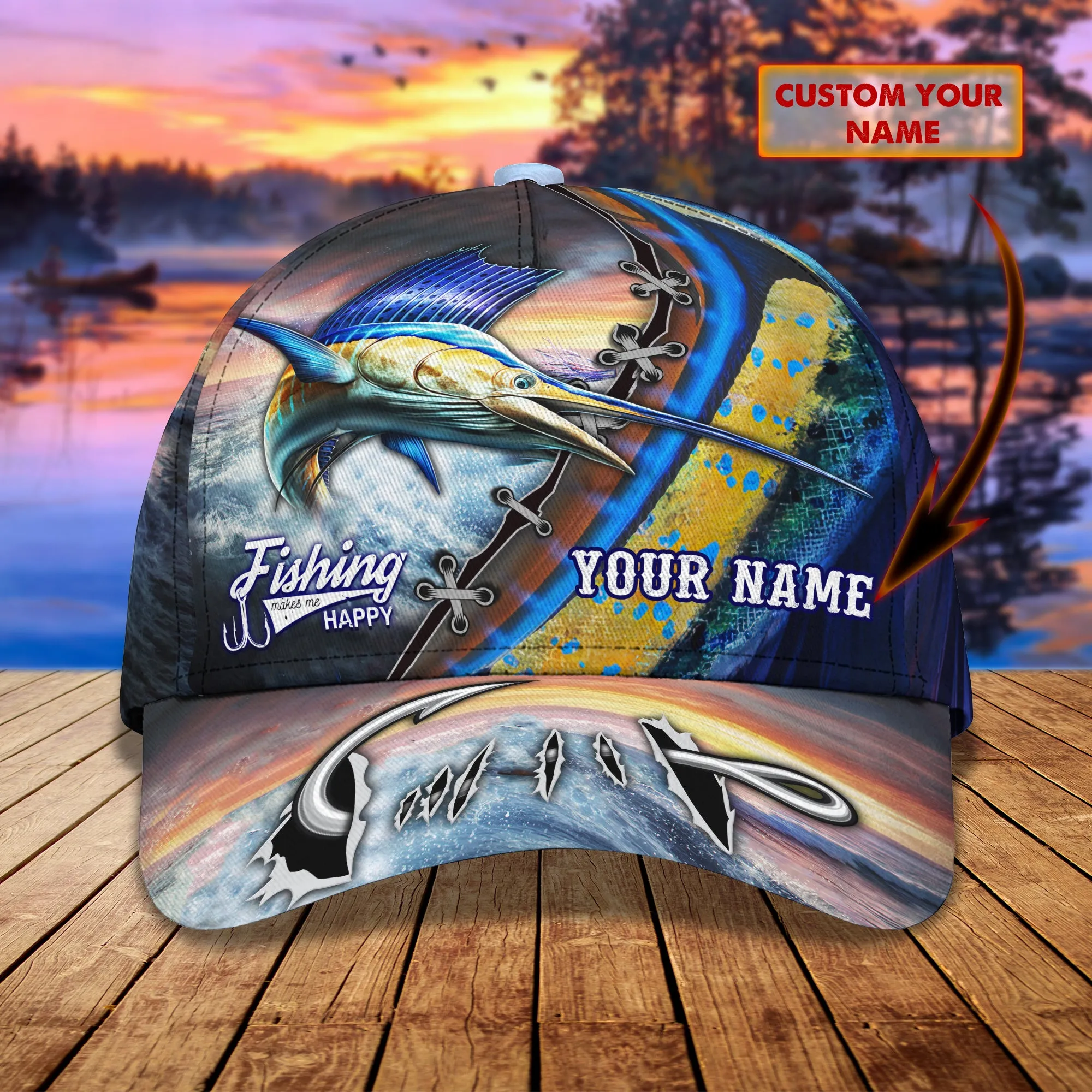 Marlin Fishing - Personalized Name Cap 30 - Nvc97