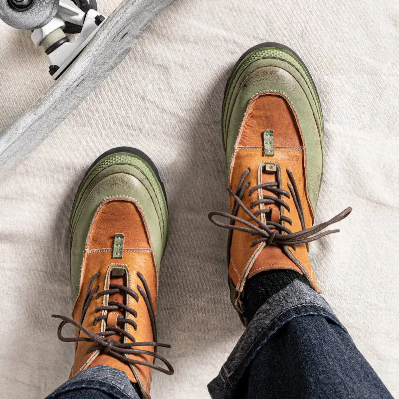 Matcha sunset handmade shoes lace-free men and women