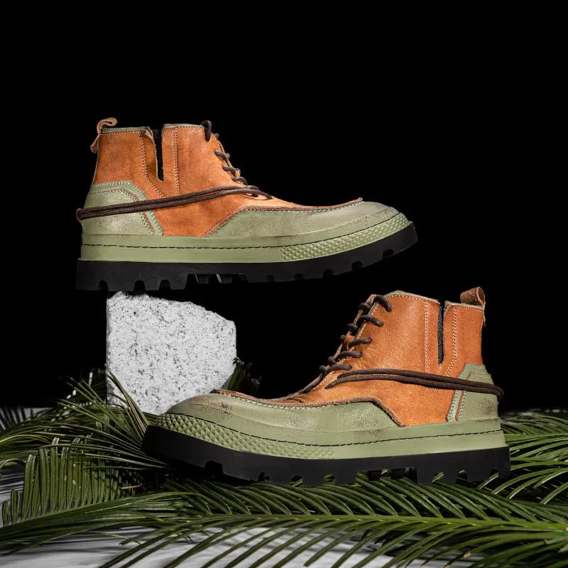 Matcha sunset handmade shoes lace-free men and women