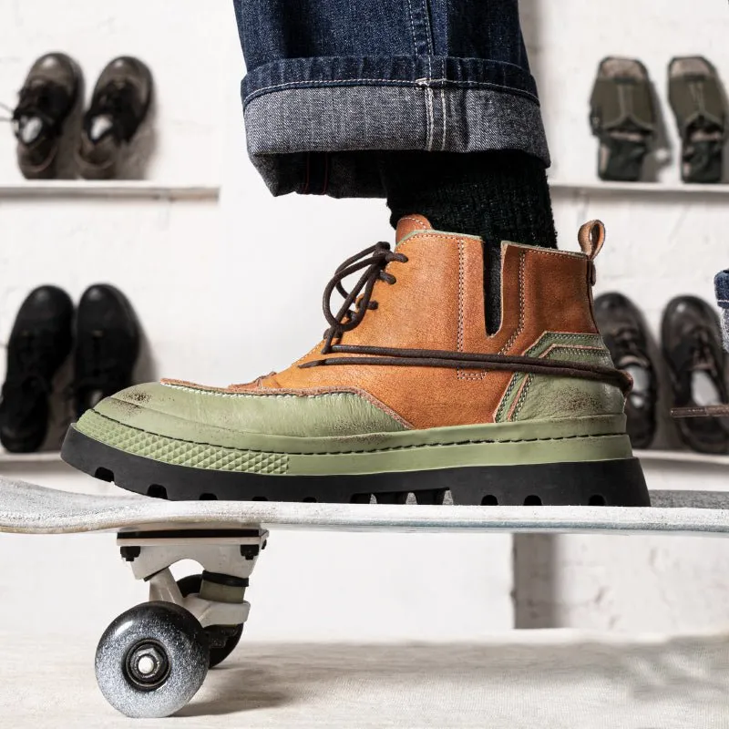 Matcha sunset handmade shoes lace-free men and women