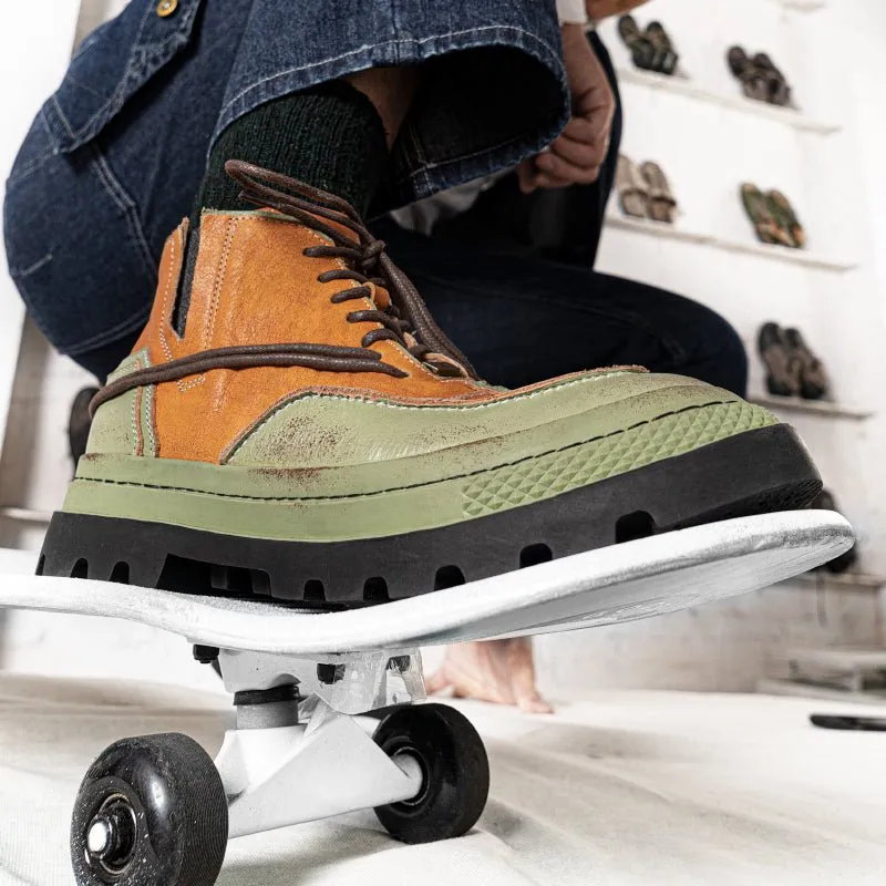 Matcha sunset handmade shoes lace-free men and women