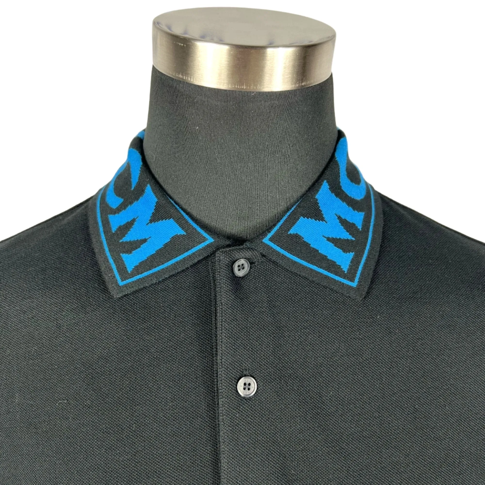 MCM Mens Logo Vallarta Blue Cotton Polo Shirt