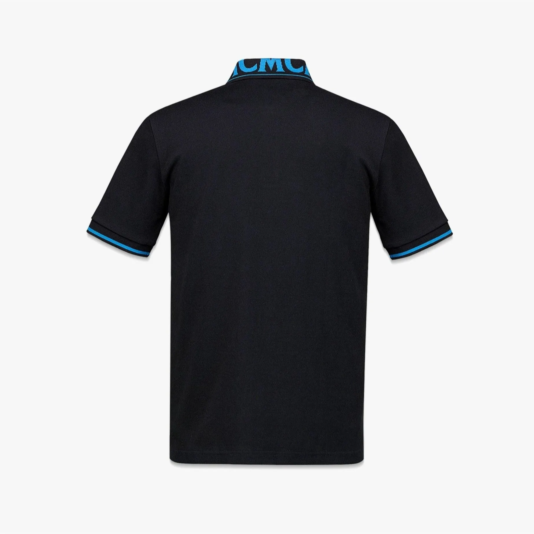 MCM Mens Logo Vallarta Blue Cotton Polo Shirt