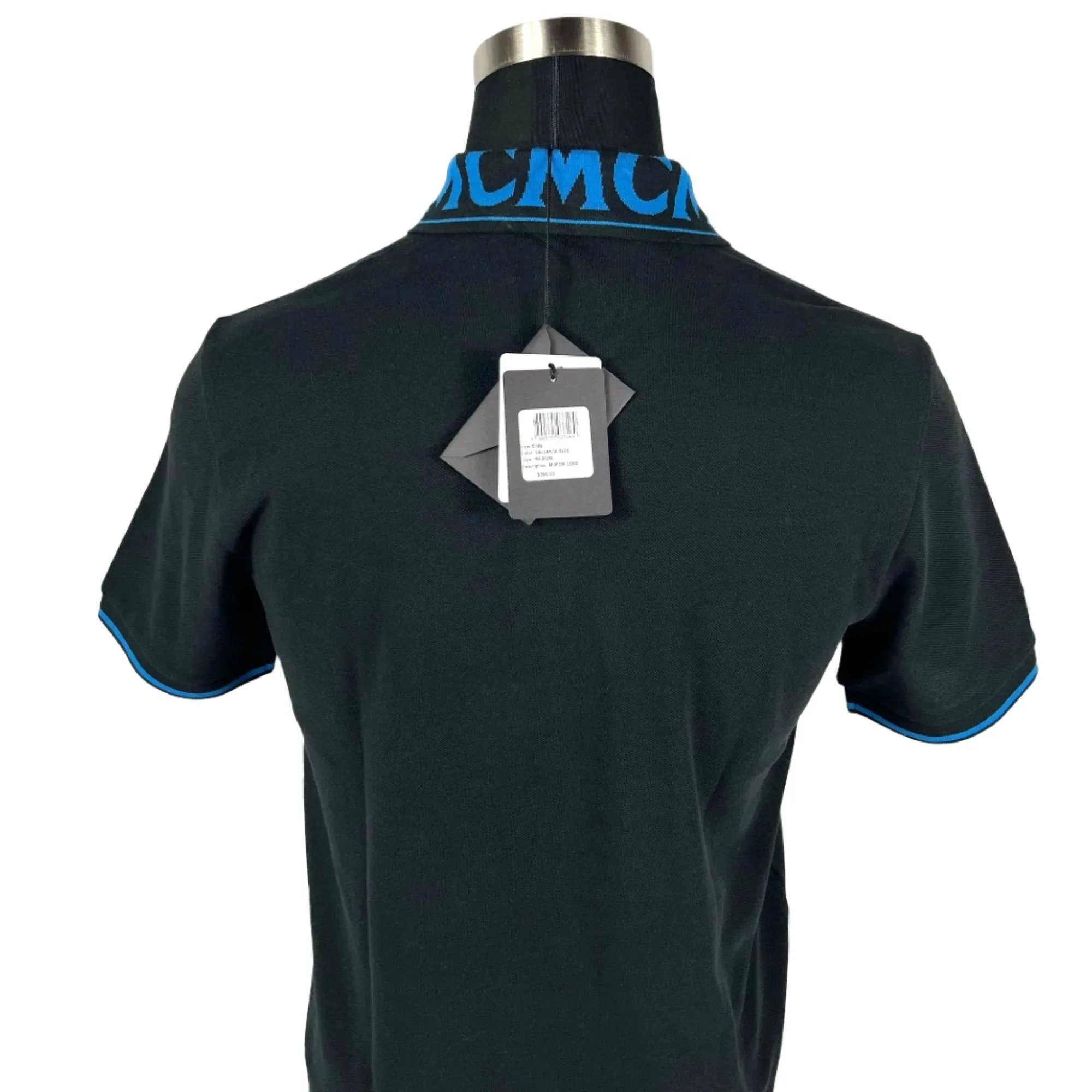 MCM Mens Logo Vallarta Blue Cotton Polo Shirt