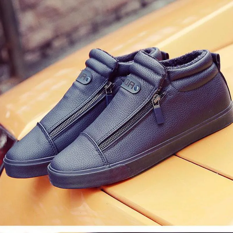 Men's British Side Zip Slip Ons In 2 Colors
