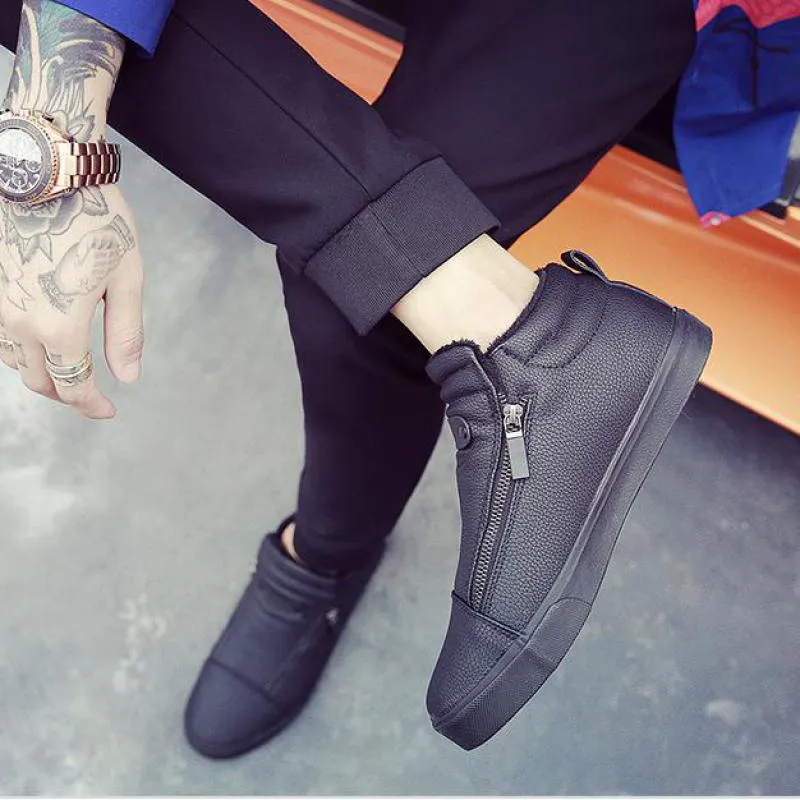 Men's British Side Zip Slip Ons In 2 Colors