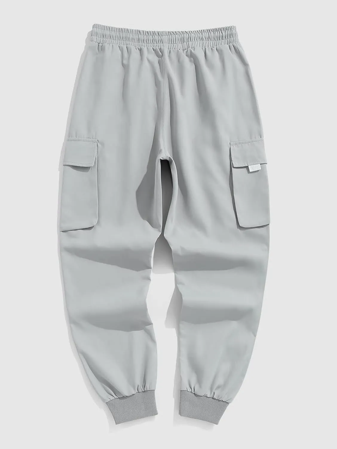 Men's Drawstring Tech wear Cargo Pants with Flap Pockets