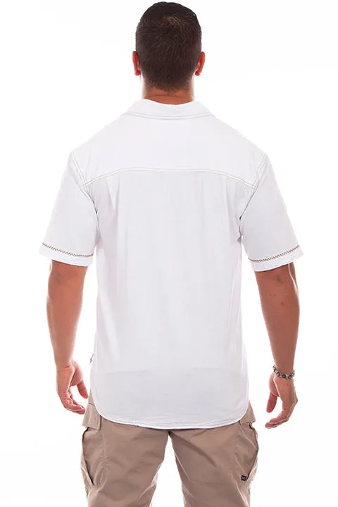 Men's Farthest Point Collection Shirt: Short Sleeve The Voyager White