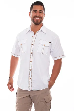 Men's Farthest Point Collection Shirt: Short Sleeve The Voyager White