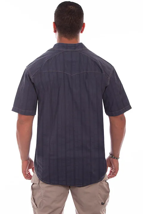 Men's Farthest Point Collection Shirt: Short Sleeve Traveler Vallarta Blue