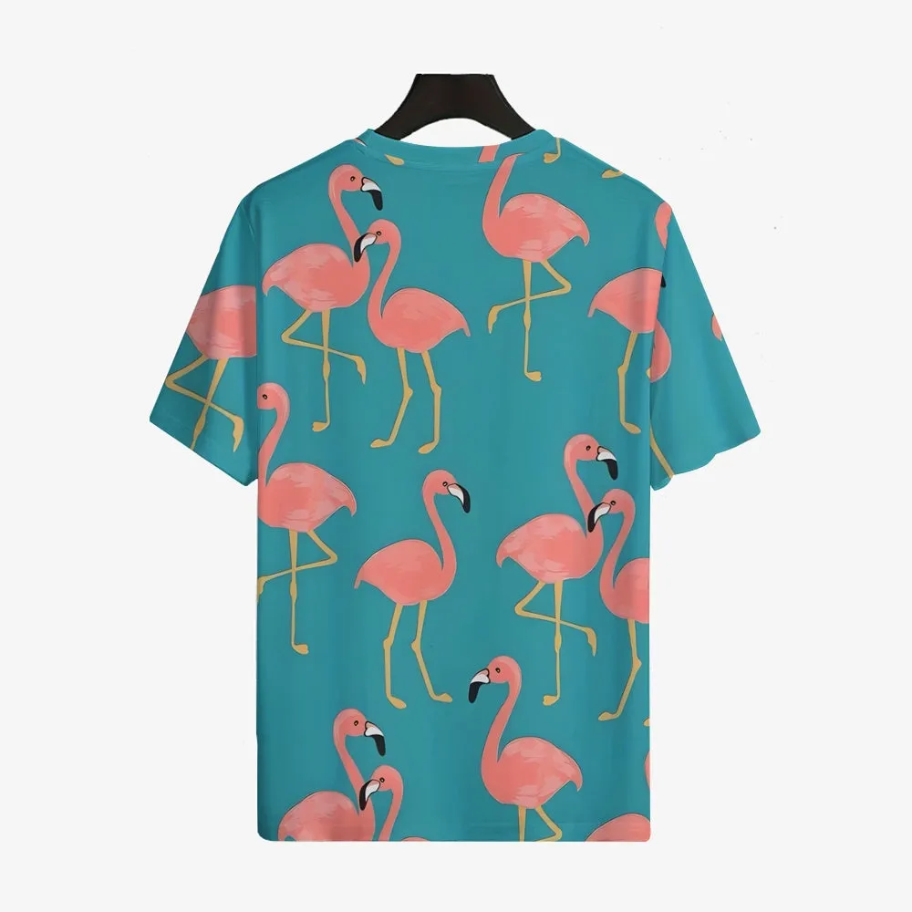 Men's Flamingo Crew Neck Casual T-Shirt 2402000104