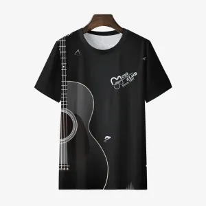 Men's Music Guitar Crew Neck Casual T-Shirt 2401000400