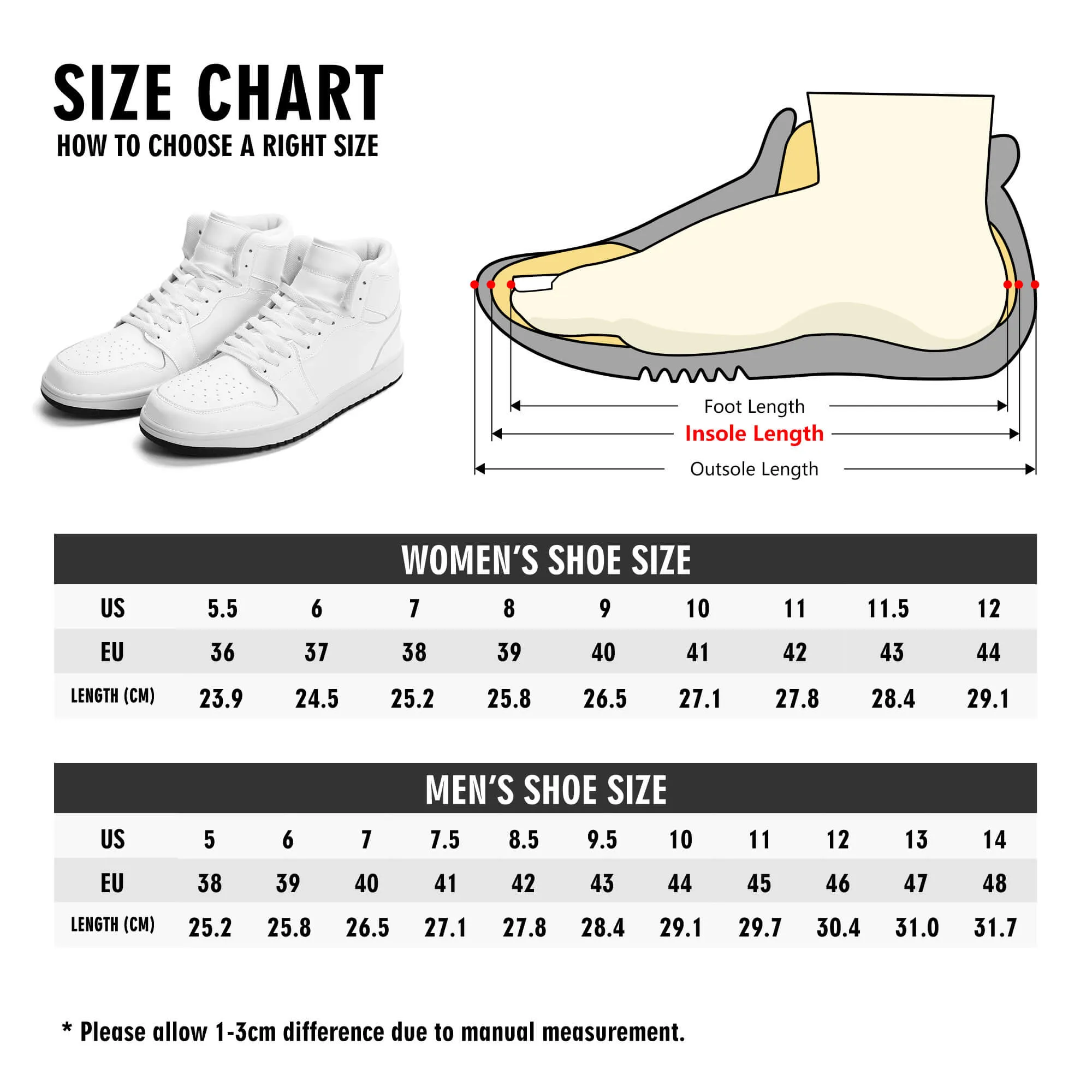 Mens Premium High Top Leather Sneakers