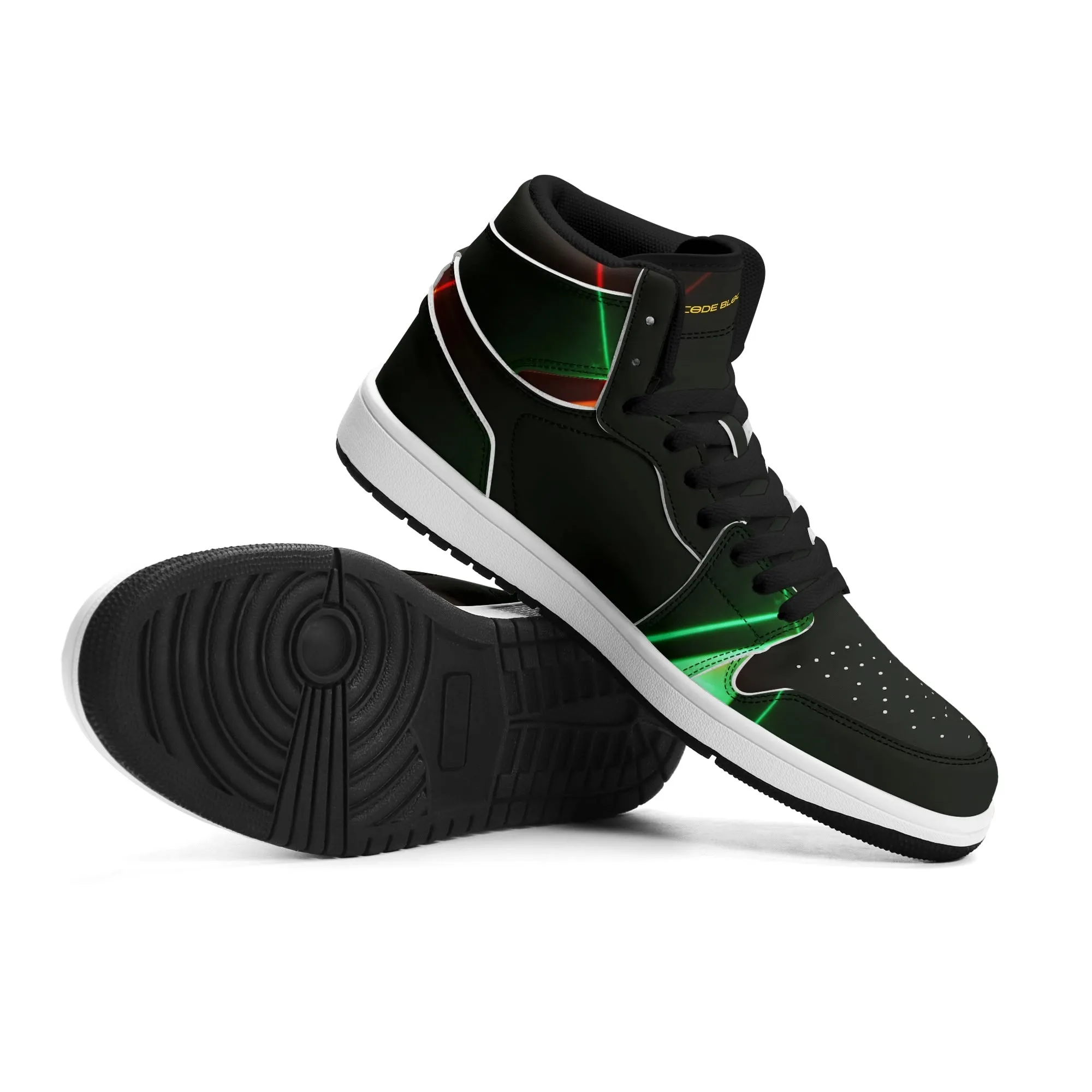Mens Premium High Top Leather Sneakers