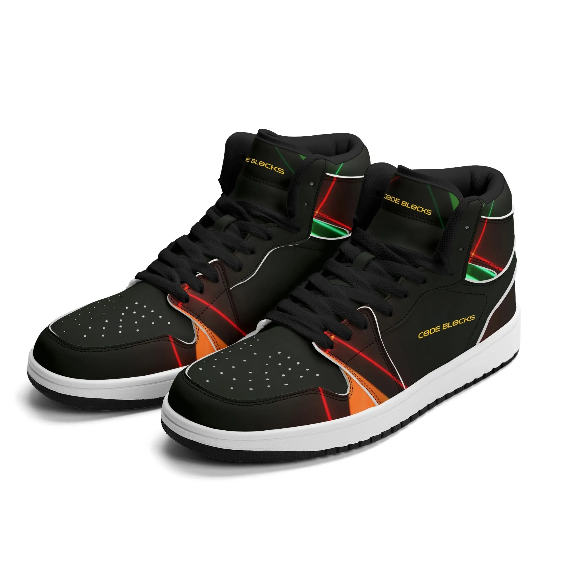 Mens Premium High Top Leather Sneakers