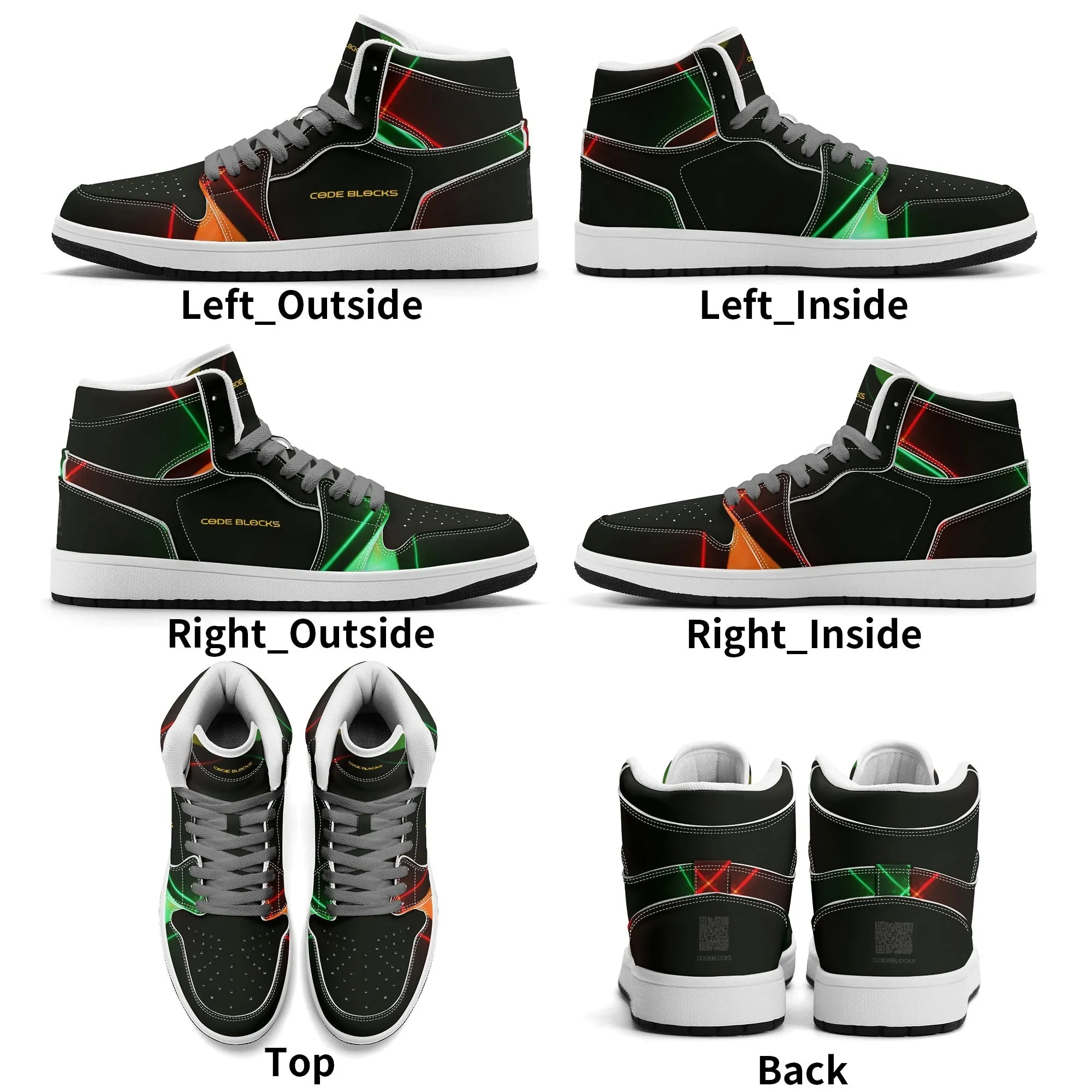 Mens Premium High Top Leather Sneakers