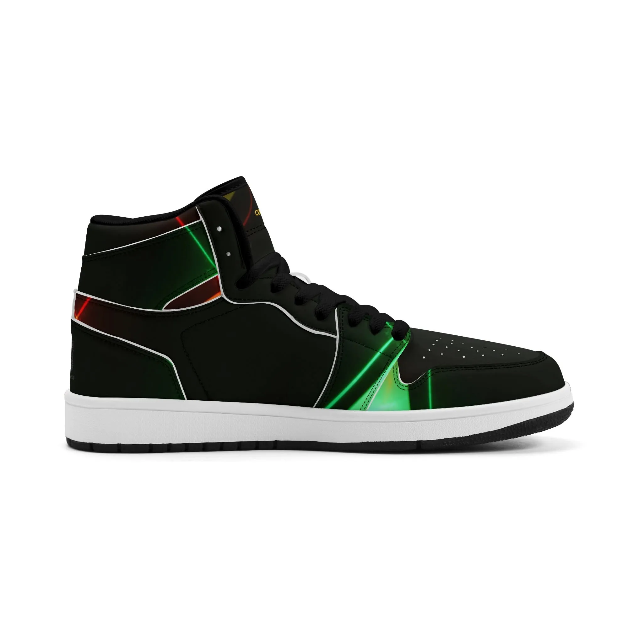 Mens Premium High Top Leather Sneakers