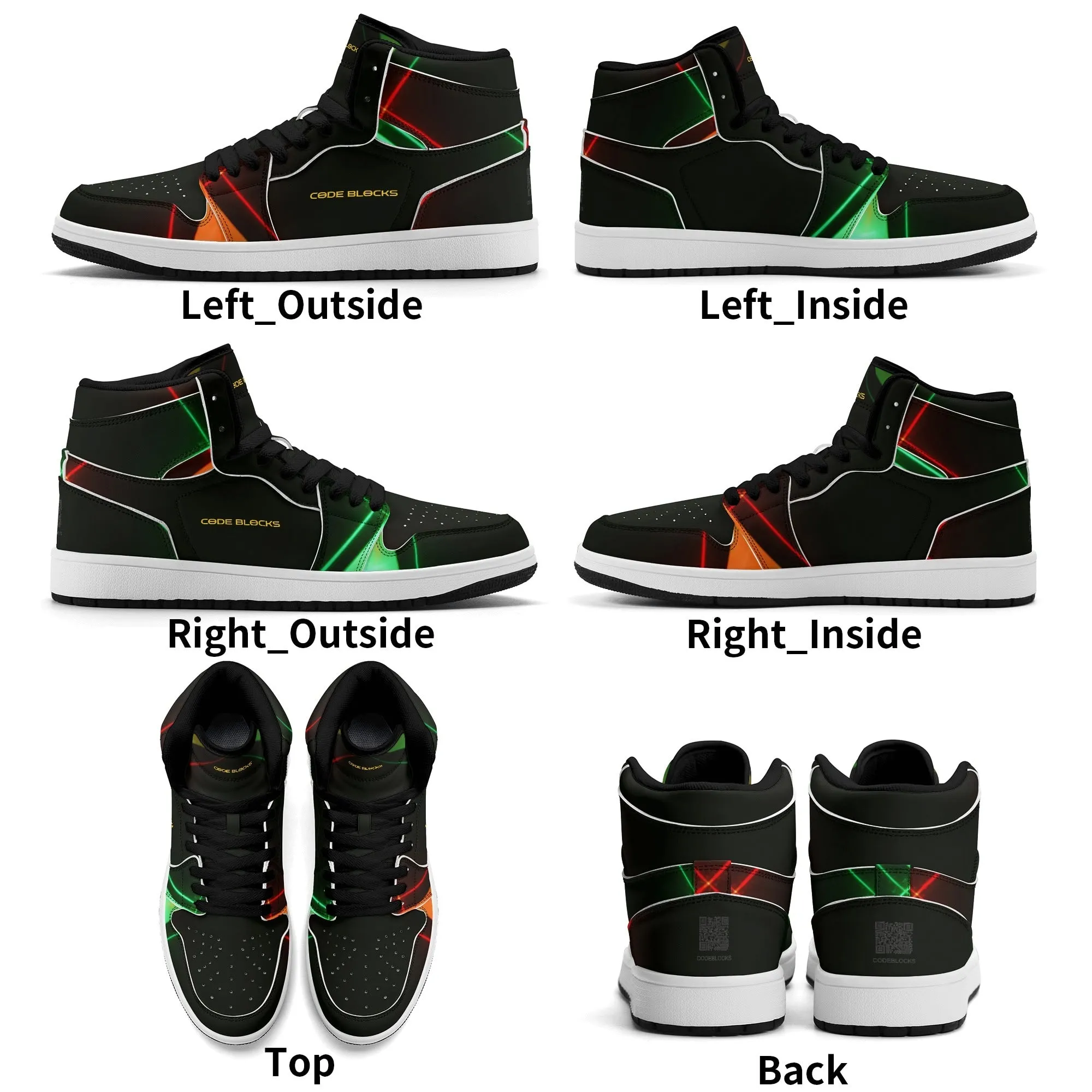 Mens Premium High Top Leather Sneakers