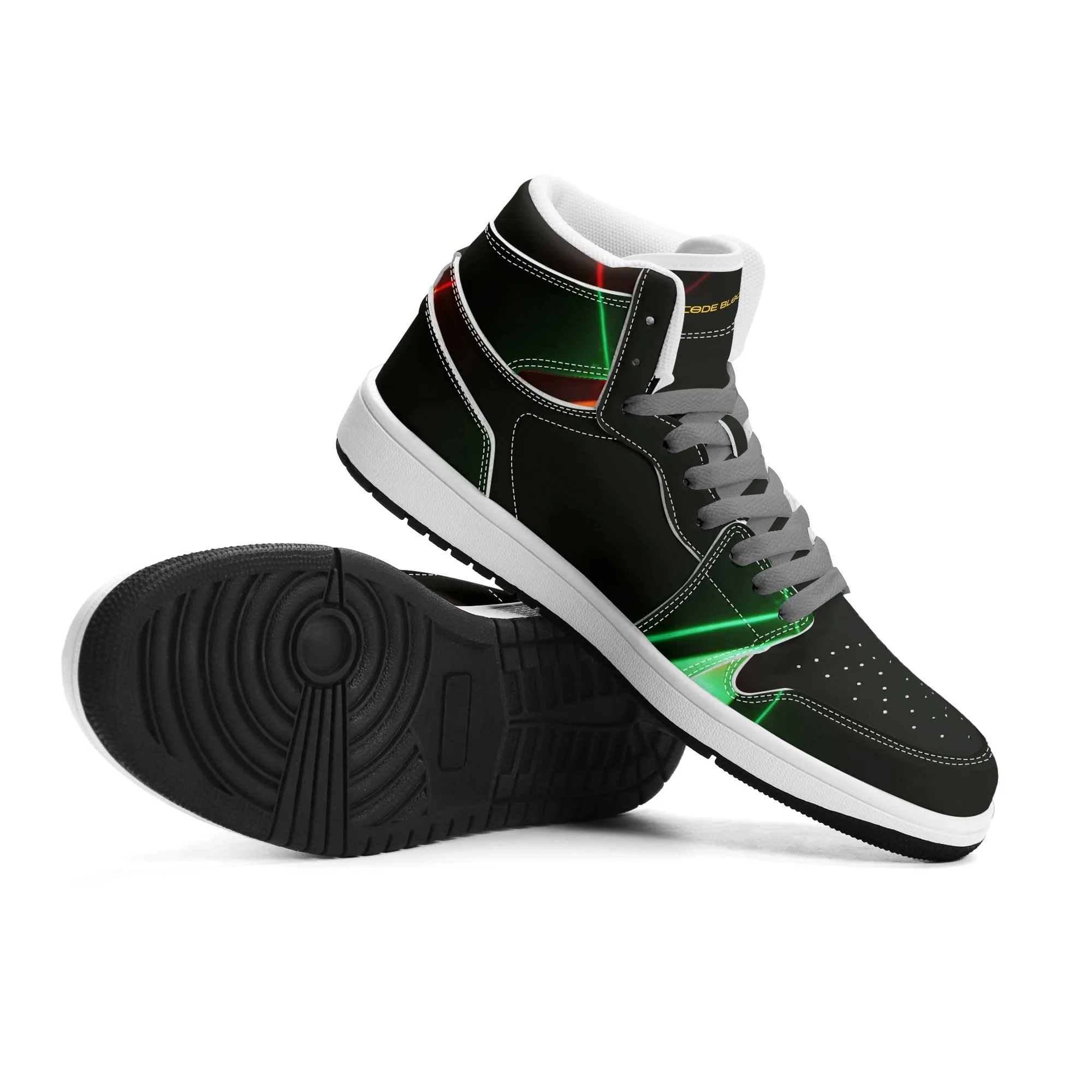 Mens Premium High Top Leather Sneakers