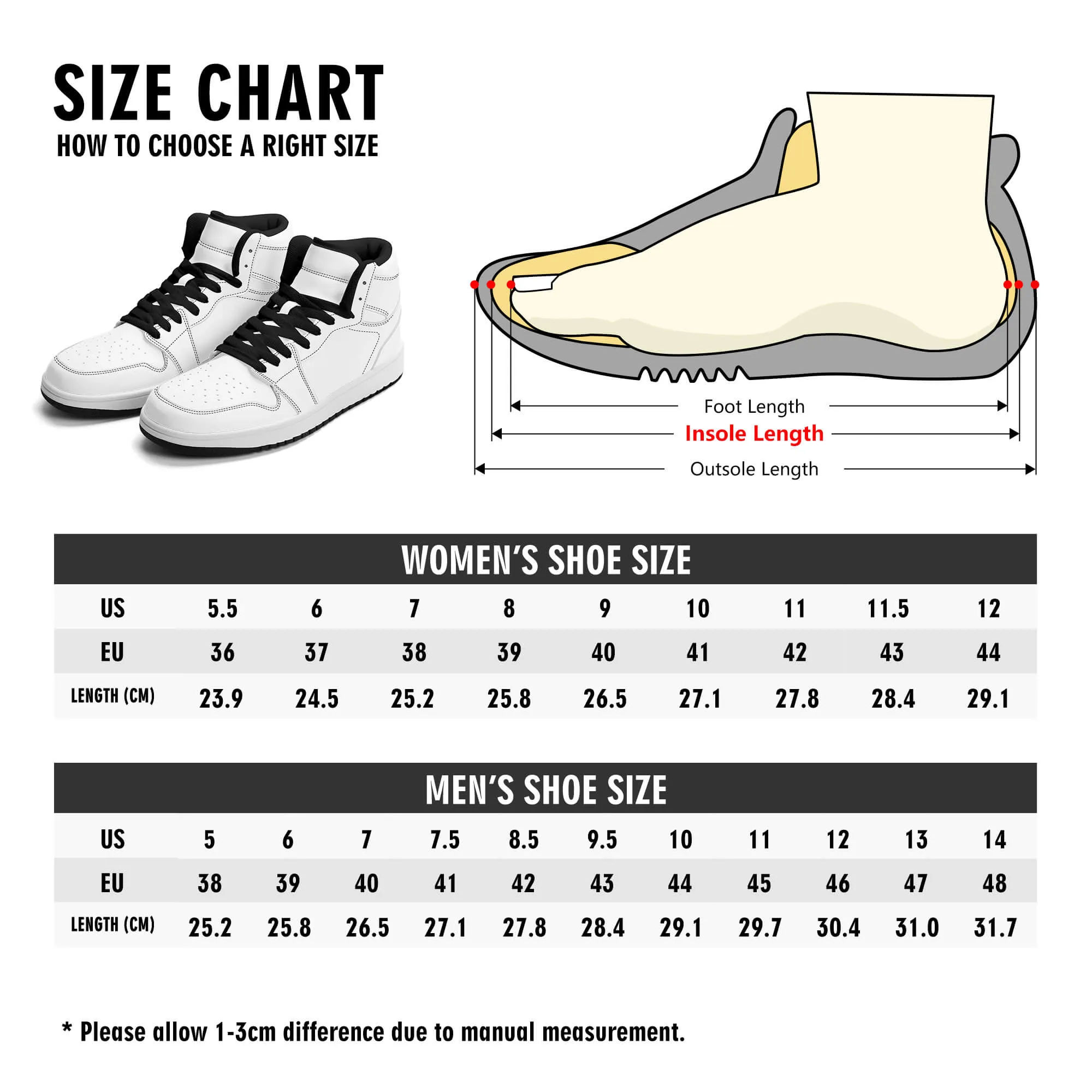 Mens Premium High Top Leather Sneakers