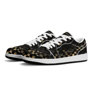 Mens Premium PU Leather Low Top Sneakers-V2