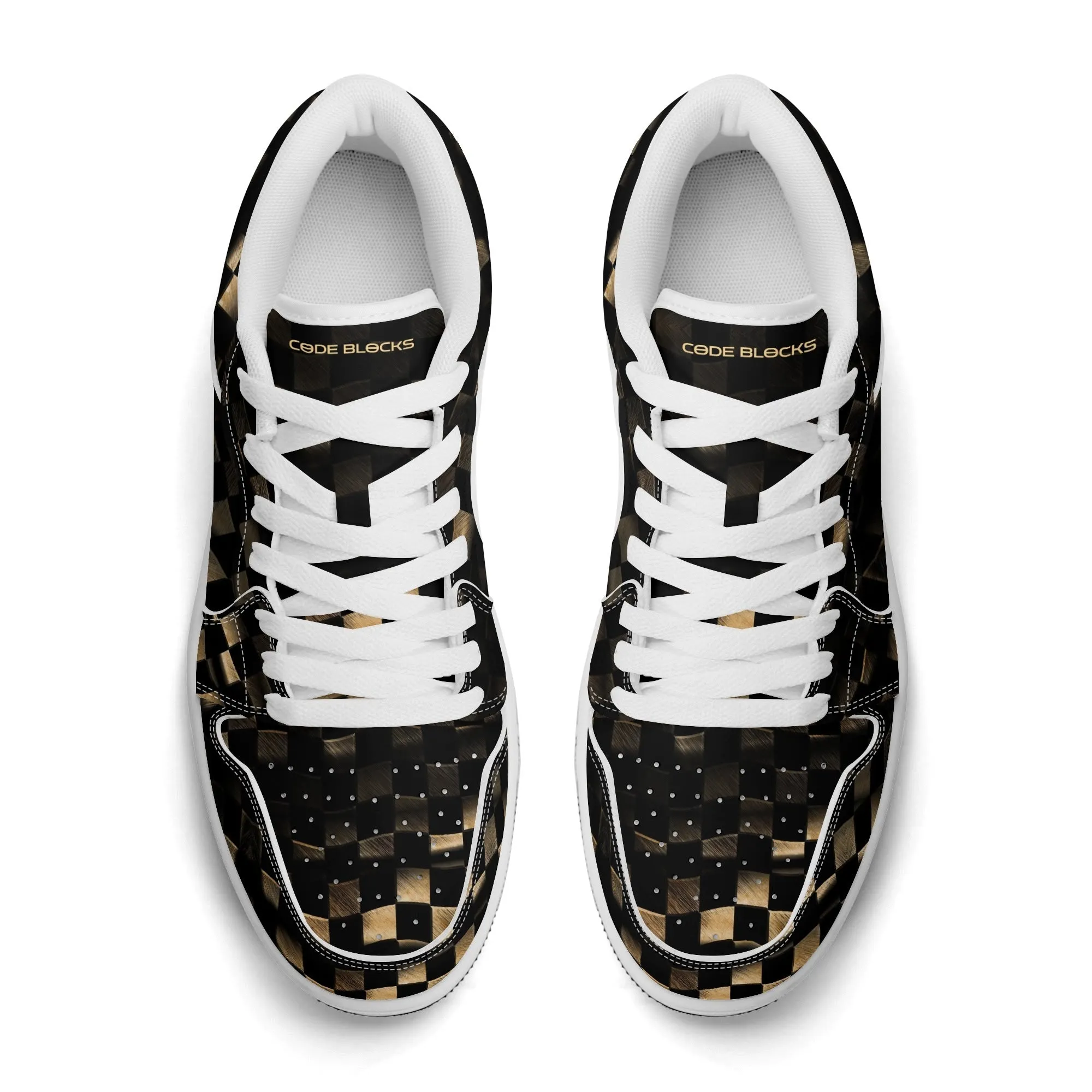 Mens Premium PU Leather Low Top Sneakers-V2
