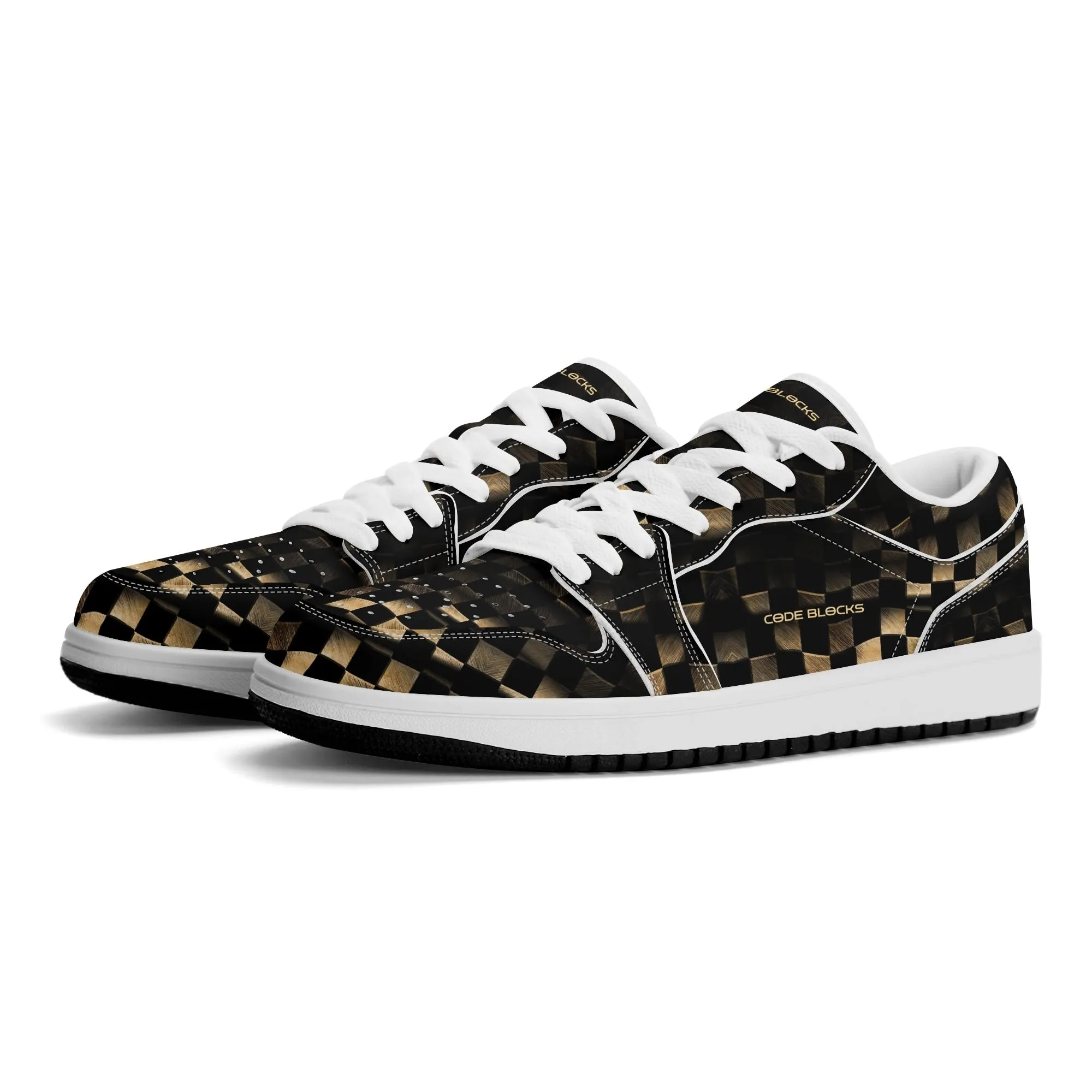 Mens Premium PU Leather Low Top Sneakers-V2