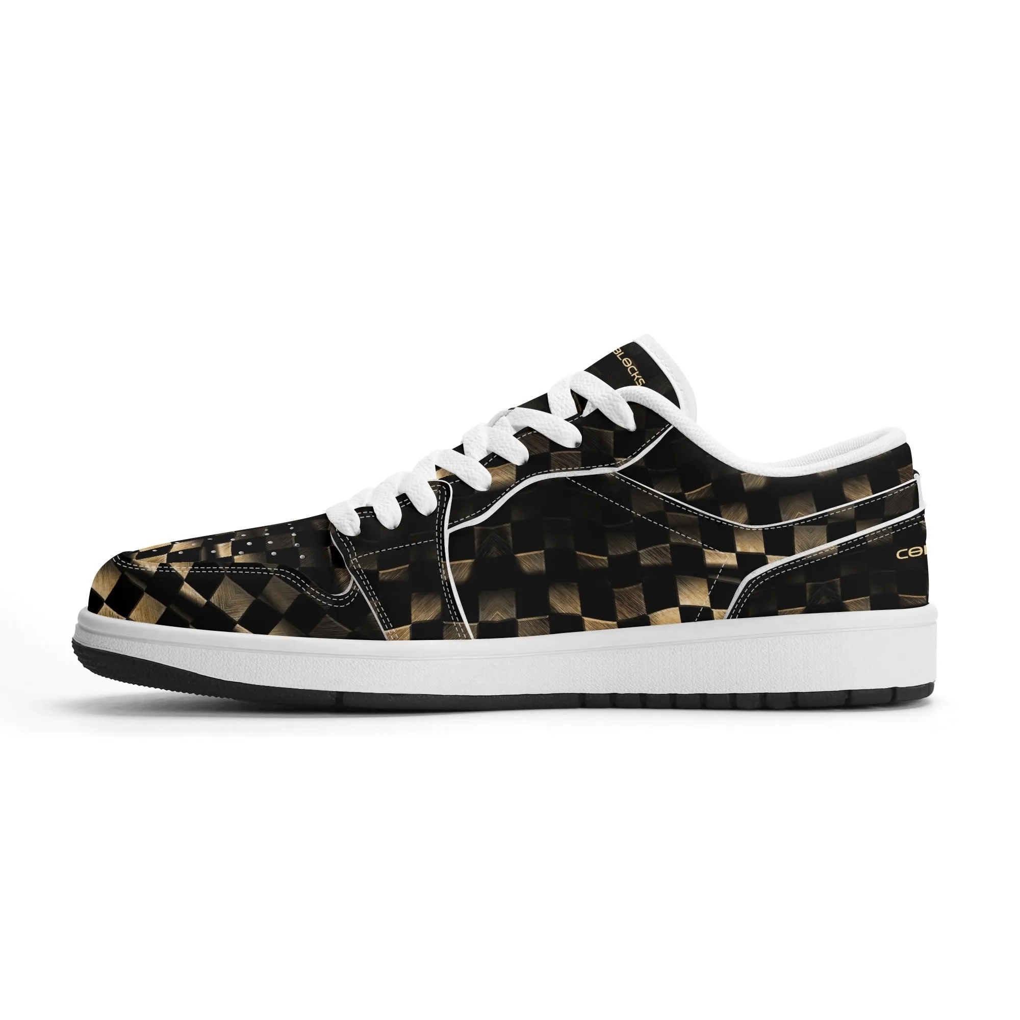 Mens Premium PU Leather Low Top Sneakers-V2