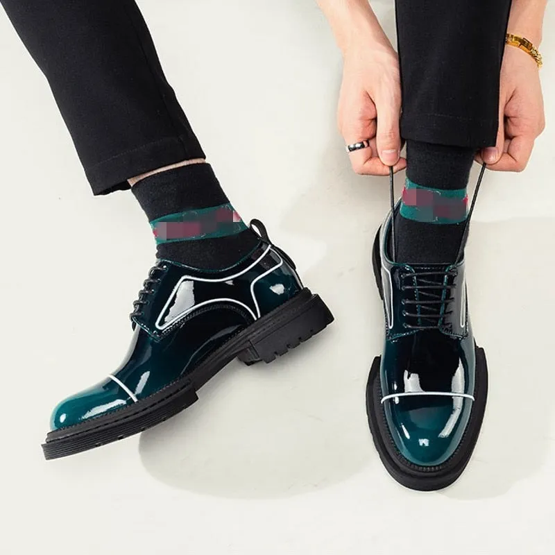 Mens Thick Bottom Low-Top Outdoor Vintage Dress Shoes