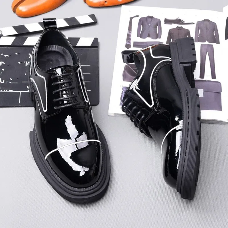 Mens Thick Bottom Low-Top Outdoor Vintage Dress Shoes