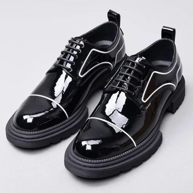 Mens Thick Bottom Low-Top Outdoor Vintage Dress Shoes