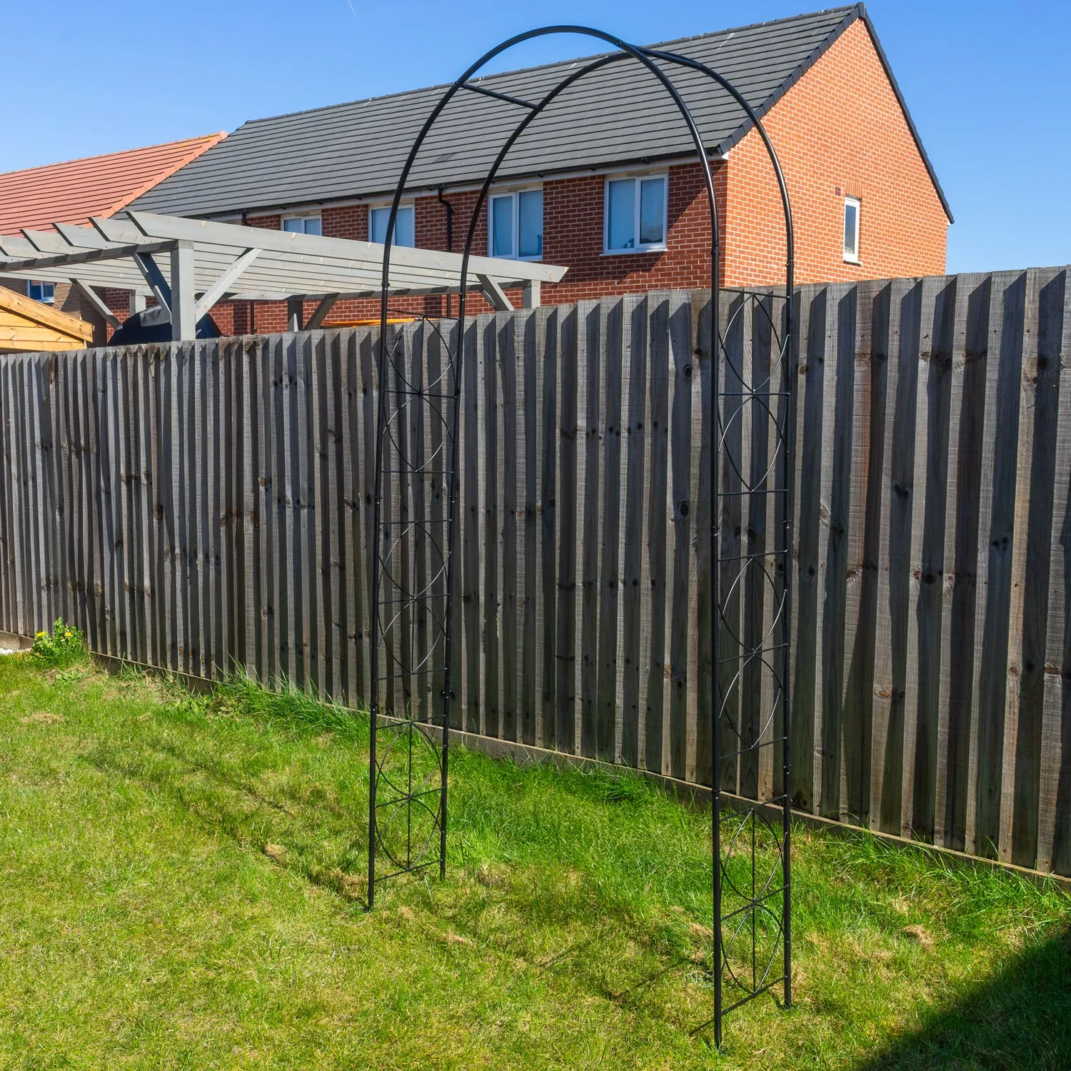 Metal Garden Arch Trellis Arched Frame Climbing Plant Decorative Archway