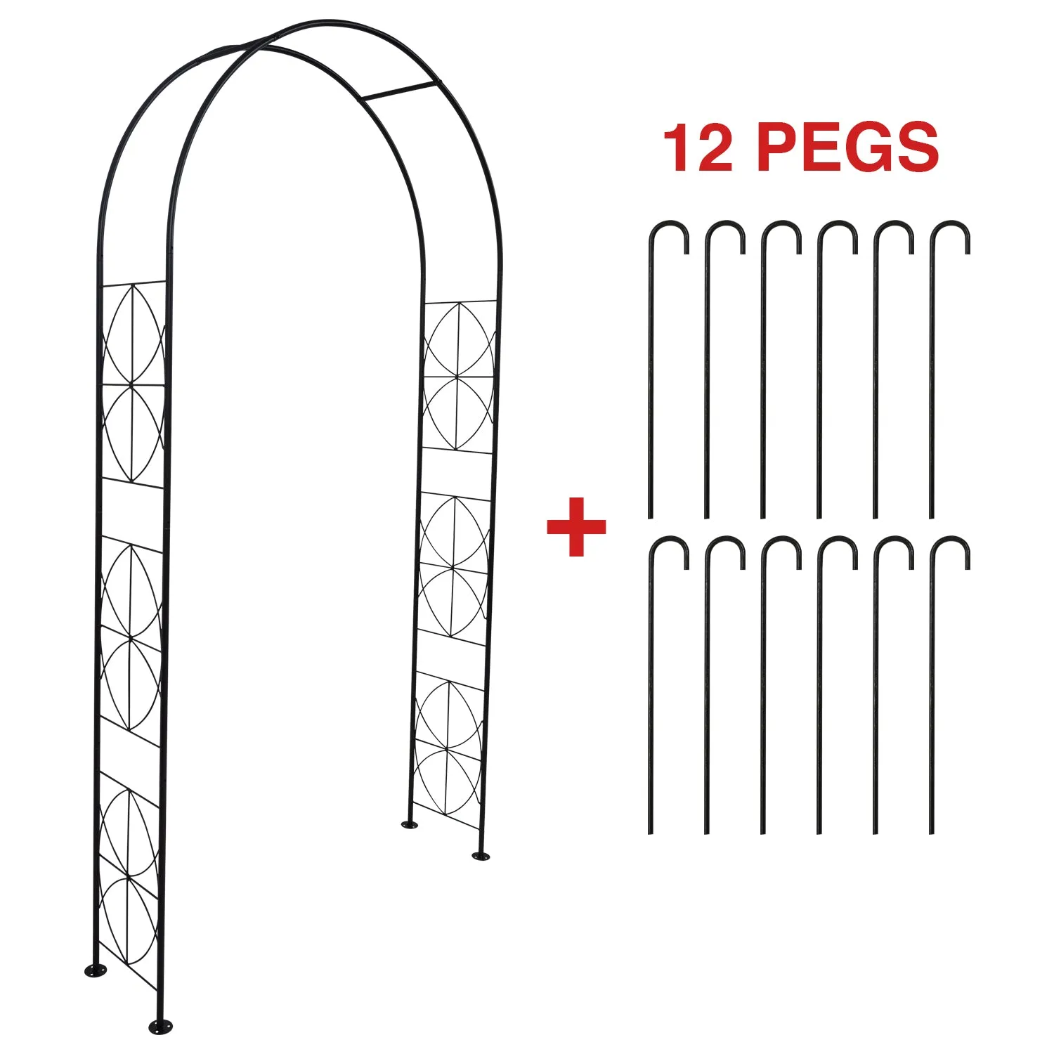 Metal Garden Arch Trellis Arched Frame Climbing Plant Decorative Archway