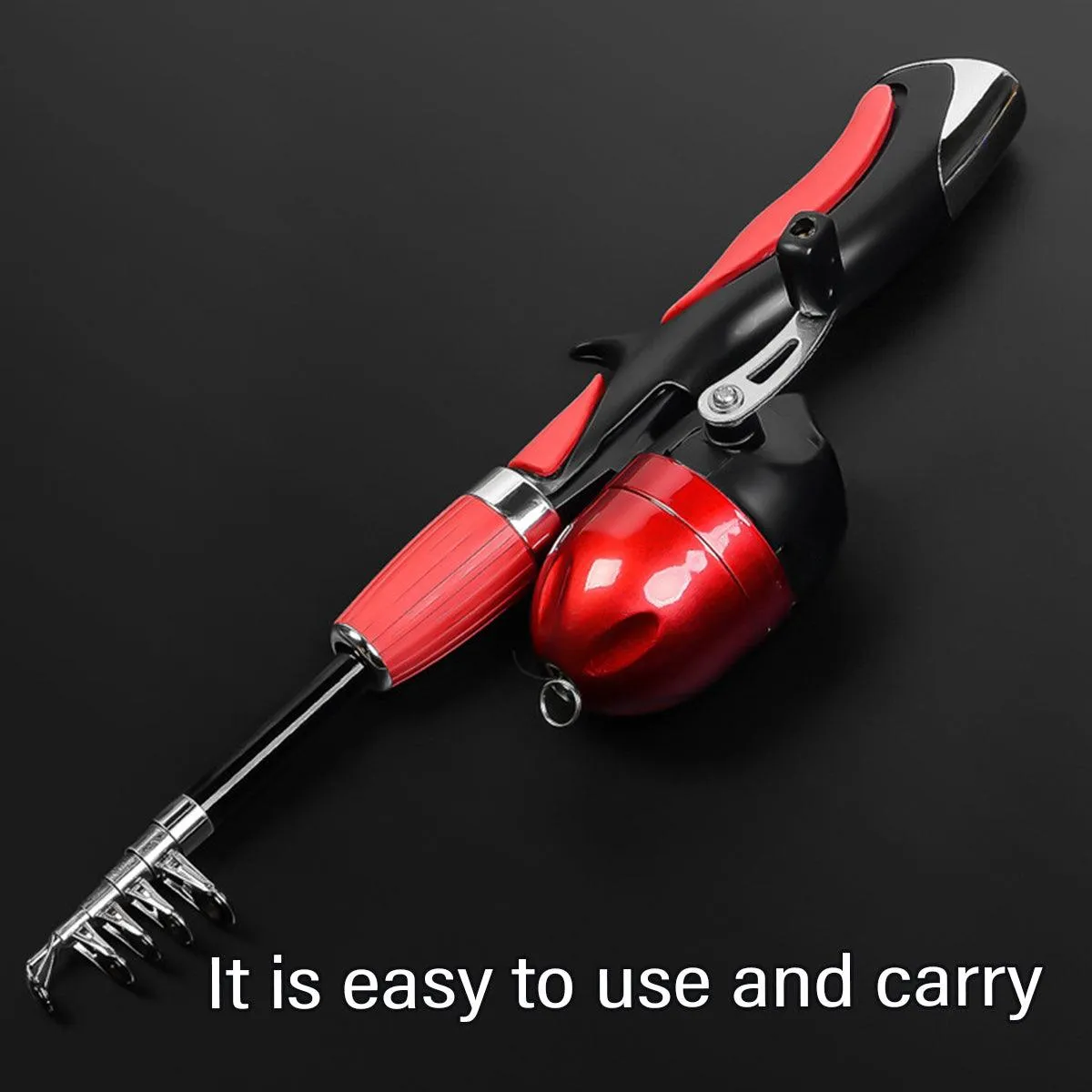 Mini Portable Retractable Fishing Rod Kids Travel Telescopic Pole Outdoor Gear