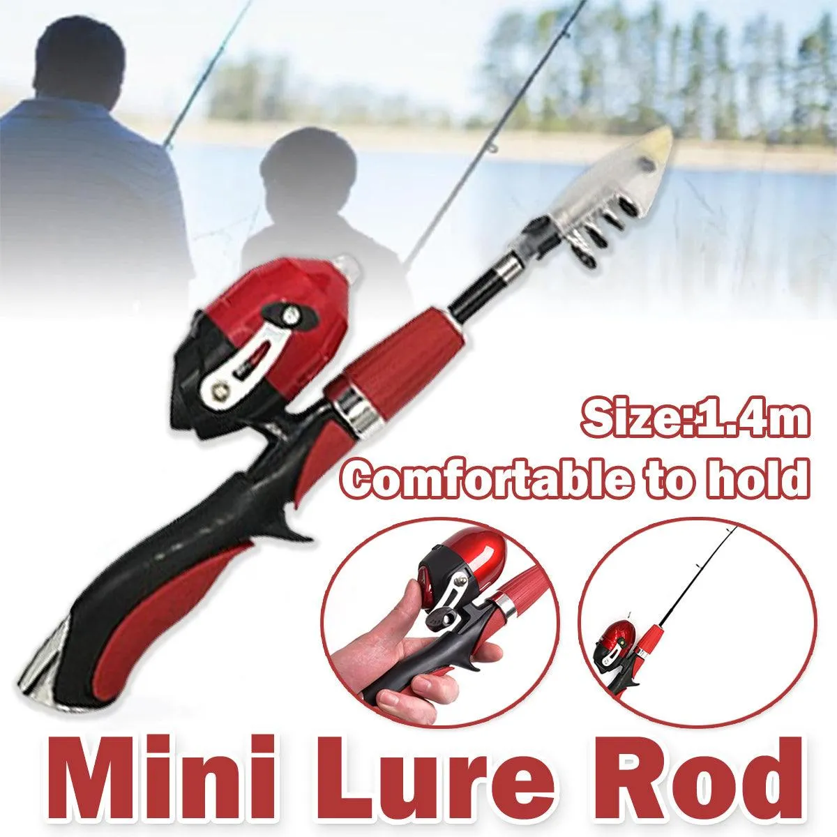 Mini Portable Retractable Fishing Rod Kids Travel Telescopic Pole Outdoor Gear